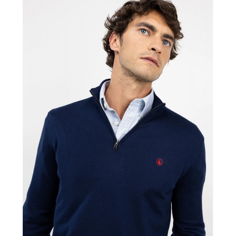 Jersey cuello cremallera azul marino El Ganso hombre | Eolo Sanxenxo