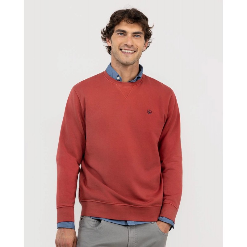 Sudadera Roja Cuello Caja El Ganso Hombre | Estilo Casual Náutico