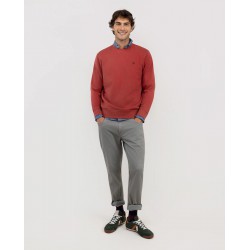 Sudadera Roja Cuello Caja El Ganso Hombre | Estilo Casual Náutico