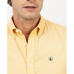 Camisa Micro Pana Amarilla El Ganso Hombre | Casual y Suave