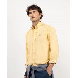 Camisa Micro Pana Amarilla El Ganso Hombre | Casual y Suave