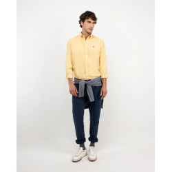Camisa Micro Pana Amarilla El Ganso Hombre | Casual y Suave