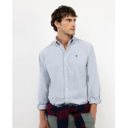 Camisa Micro Pana Gris Azulada El Ganso Hombre | Casual y Suave