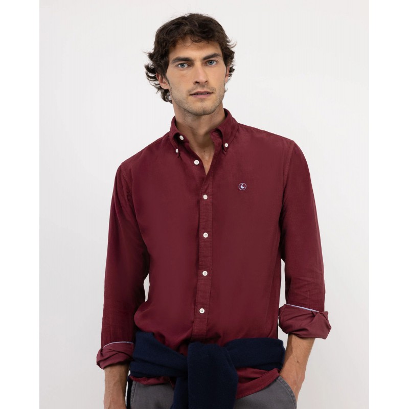 Camisa Micro Pana Granate El Ganso Hombre | Casual y Suave