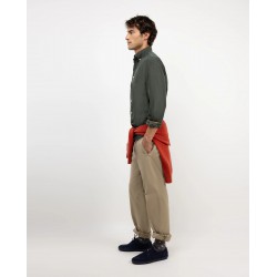 Camisa Micro Pana verde El Ganso Hombre | Casual y Suave