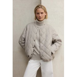 Chaqueta Ecoalf Geres reversible beige mujer con bufanda