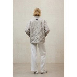 Chaqueta Ecoalf Geres reversible beige mujer con bufanda