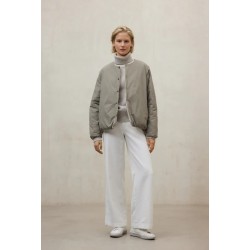 Chaqueta Ecoalf Geres reversible beige mujer con bufanda