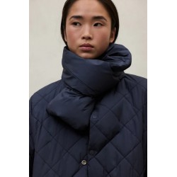 Chaqueta Ecoalf Geres reversible marino y marrón mujer con bufanda