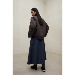 Chaqueta Ecoalf Geres reversible marino y marrón mujer con bufanda