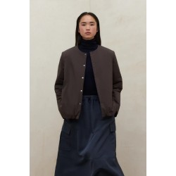 Chaqueta Ecoalf Geres reversible marino y marrón mujer con bufanda