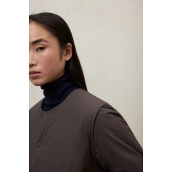 Chaqueta Ecoalf Geres reversible marino y marrón mujer con bufanda