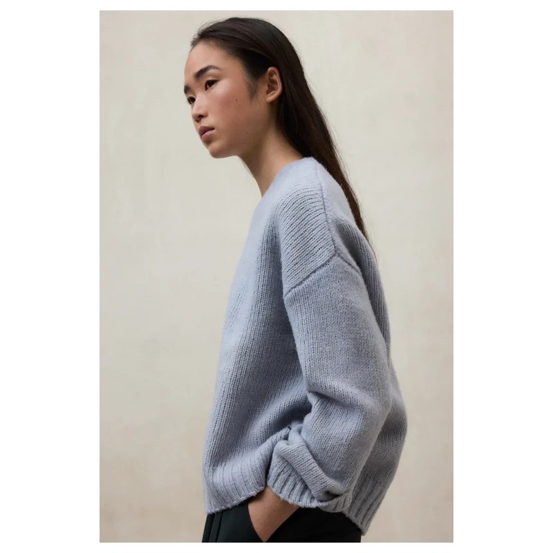 Jersey Kiwi  Celeste Oversize | Lana Reciclada y Algodón Orgánico