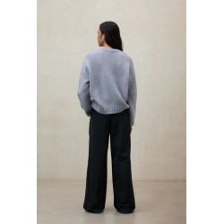 Jersey Kiwi  Celeste Oversize | Lana Reciclada y Algodón Orgánico