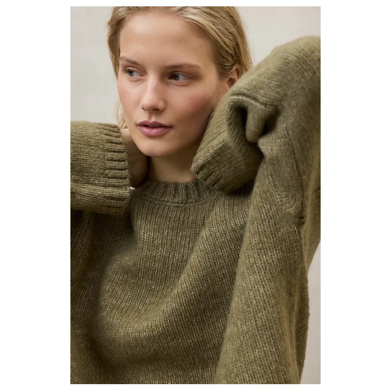 Jersey Kiwi  verde Oversize | Lana Reciclada y Algodón Orgánico