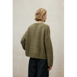 Jersey Kiwi  verde Oversize | Lana Reciclada y Algodón Orgánico