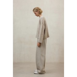 Jersey Kiwi beis Oversize | Lana Reciclada y Algodón Orgánico