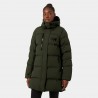 Parka Helly Hansen Adore Puffy verde mujer, abrigo puffer largo muy cálido, resistente al agua y al viento, ideal para invierno.