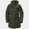 Parka Helly Hansen Adore Puffy verde mujer, abrigo puffer largo muy cálido, resistente al agua y al viento, ideal para invierno.
