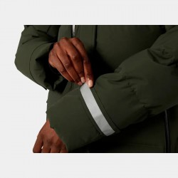 Parka Helly Hansen Adore Puffy verde mujer, abrigo puffer largo muy cálido, resistente al agua y al viento, ideal para invierno.