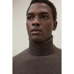 Jersey Brun topo 100% lana reciclada cuello alto