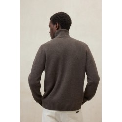 Jersey Brun topo 100% lana reciclada cuello alto