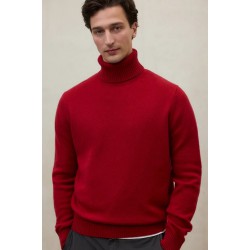 Jersey Brun rojo 100% lana reciclada cuello alto