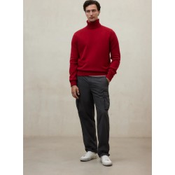 Jersey Brun rojo 100% lana reciclada cuello alto