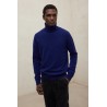 Jersey Brun marino 100% lana reciclada cuello alto