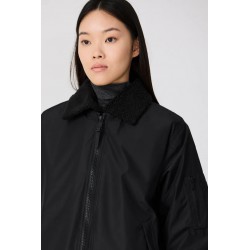 Chaqueta bomber negra mujer Tanta con cuello borreguito | Eolo Sanxenxo