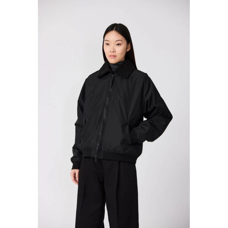 Chaqueta bomber negra mujer Tanta con cuello borreguito | Eolo Sanxenxo