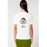Camiseta blanca orgánica pato marinero unisex | Eolo Sanxenxo