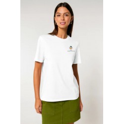 Camiseta blanca orgánica pato marinero unisex | Eolo Sanxenxo
