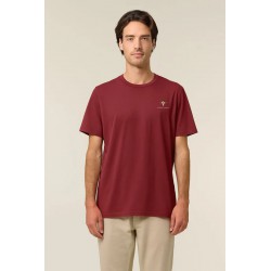 Camiseta granate algodón orgánico pato mareado hombre | Eolo Sanxenxo