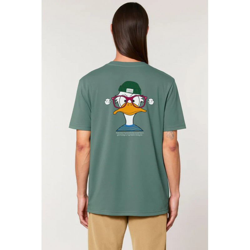 Camiseta verde algodón orgánico pato mareado Blue Blue Chihuahua