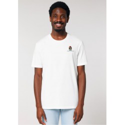 Camiseta blanca BLUEBLUE CHIHUAHUA unisex con estampado perro urbano