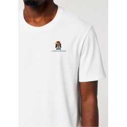 Camiseta blanca BLUEBLUE CHIHUAHUA unisex con estampado perro urbano