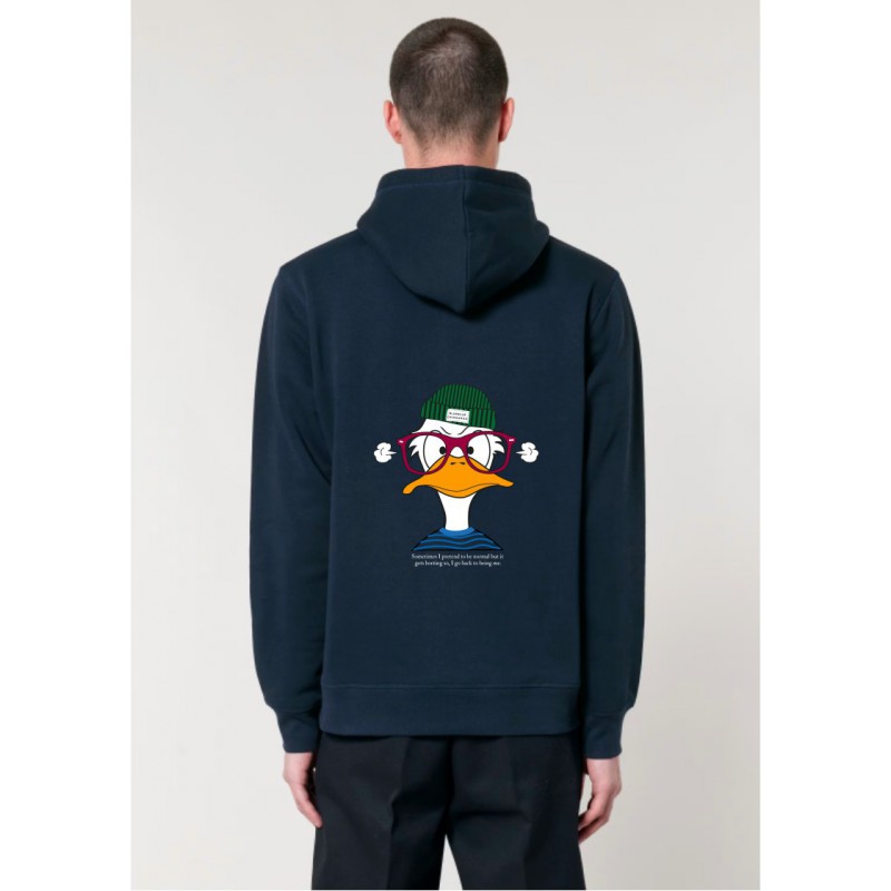 Sudadera capucha azul marino pato mareado hombre | Blue Blue Chihuahua