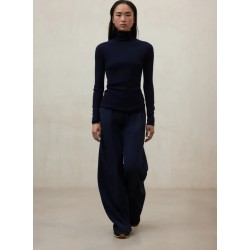 Pantalón Miel marino sostenible de cintura alta | Moda responsable