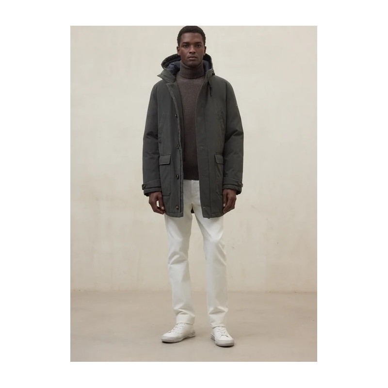 Abrigo verde Taska sostenible 3/4 | Algodón orgánico y reciclado