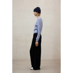 Pantalón Miel negro sostenible de cintura alta | Moda responsable