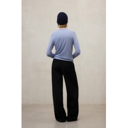 Pantalón Miel negro sostenible de cintura alta | Moda responsable