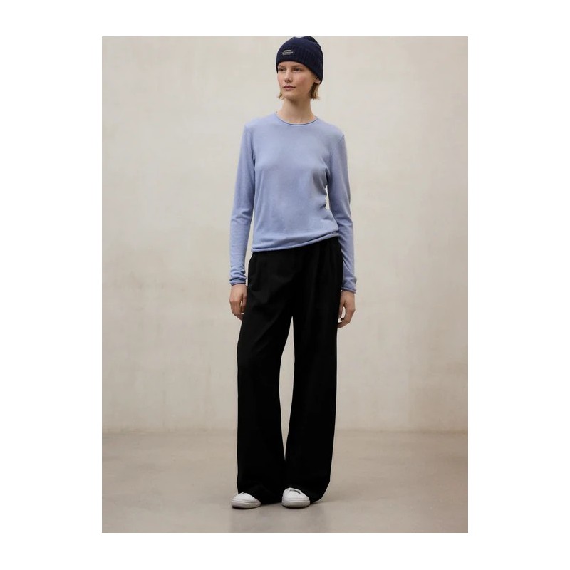 Pantalón Miel negro sostenible de cintura alta | Moda responsable