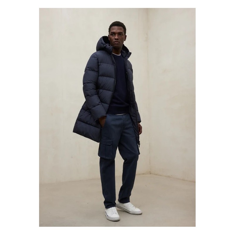 Abrigo Vintage azul marino sostenible 3/4 | Abrigo reciclado y vegano