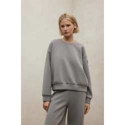 Sudadera Ambolo beige sostenible oversize | Moda vegana