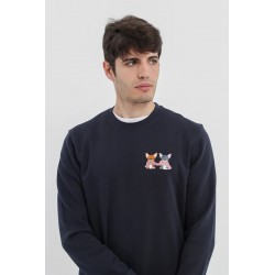 Sudadera algodón orgánico chihuahuas azul marino unisex | Eolo Sanxenxo