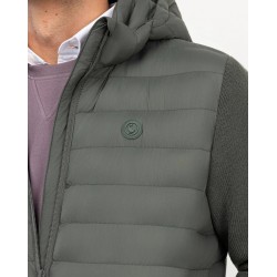 Chaqueta verde de hombre reciclada acolchada de nylon