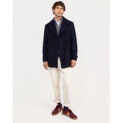 Abrigo marino largo de lana hombre | Elegancia y calidez