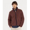 Chaqueta polar granate hombre con cremallera y cuello alto