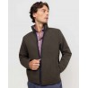 Chaqueta polar verde hombre con cremallera y cuello alto